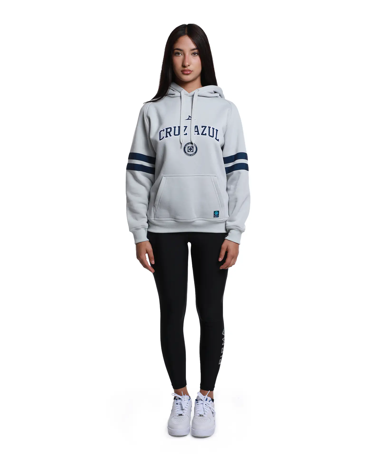 2DA SUDADERA HOODY FEM 1ER EQUIPO GRIS